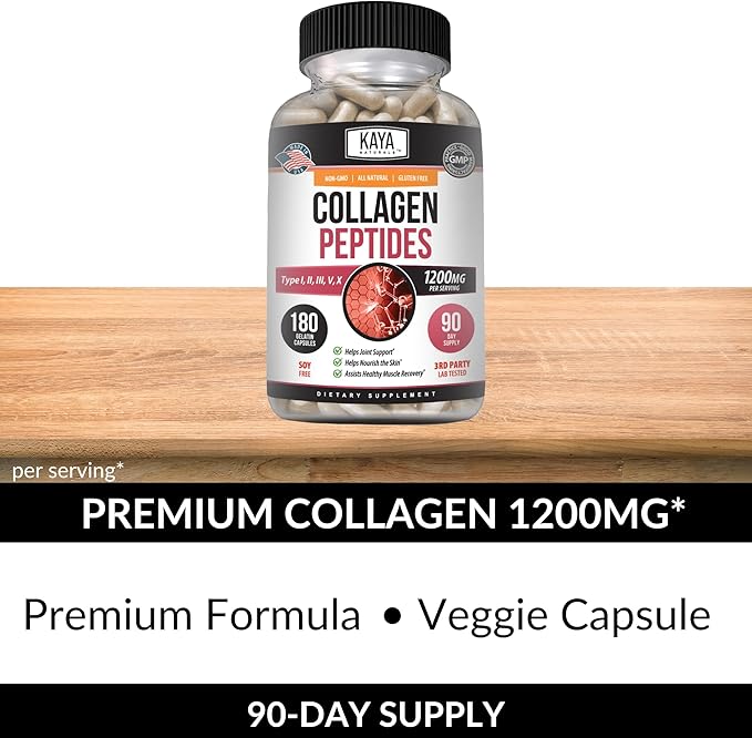Kaya Naturals Collagen Complex, 180 Count (180 Capsules)