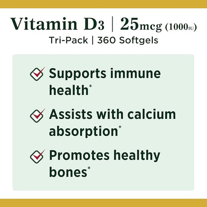 Nature's BountyVitamin D3 1000 100 mg, 120 Softgels 3)
