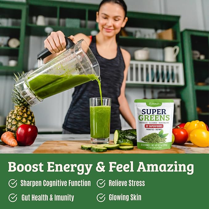 Green Juice Powder. Supergreens Superfood Powder. 32 Superfoods