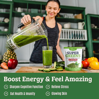 Green Juice Powder. Supergreens Superfood Powder. 32 Superfoods
