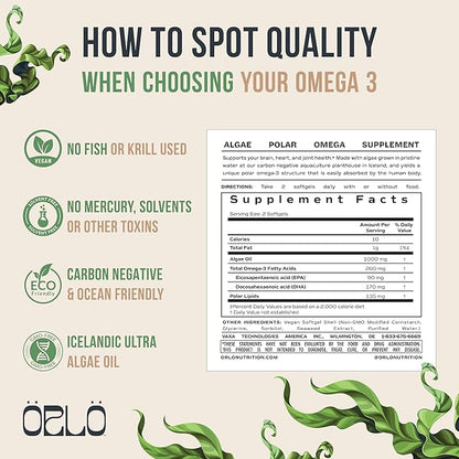 Omega 3 - Vegan Omega 3 Omega3s - Omega-3 Oil (60 Mini