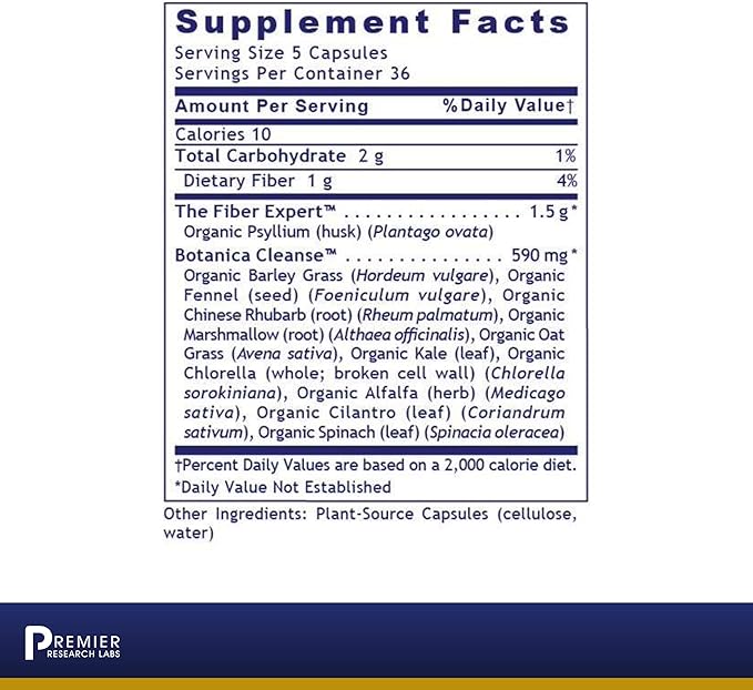 Premier Research Labs Psyllium Fiber 180 Plant-Source