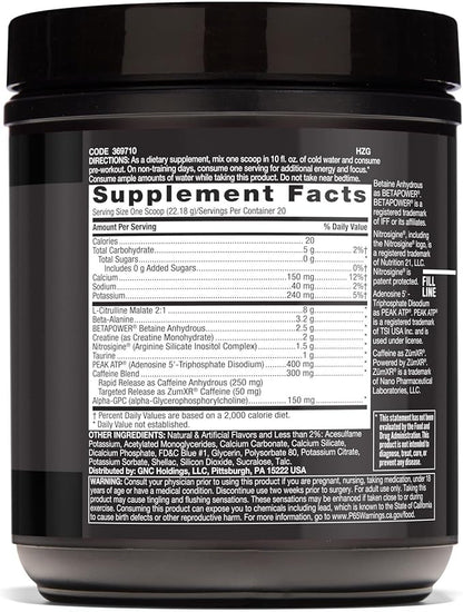 BEYOND RAW LIT AF | Advanced Formula Clinical Strength Pre-Workout Powder | Contains Caffeine, L-Citruline, and Nitrosigine | ICY Fireworks | 20 Servings