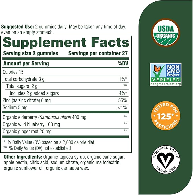 Megafood Organic Elderberry Immune Support Gummies, 54 CT
