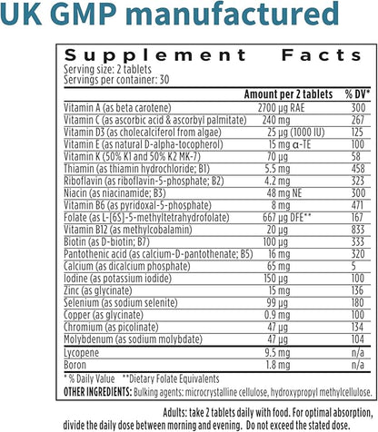 Methylated Men's Multivitamin, MTHFR Supplement 60 Tablets, 2-a-Day, Non-GMO,