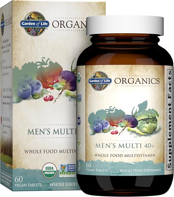 Garden of Life Organics Whole Food 40+, 60 60 Tablets, 40, Mens