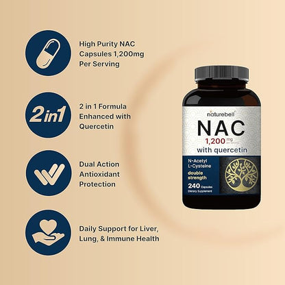 NAC Supplement 1200mg Per Serving 240 Capsules,