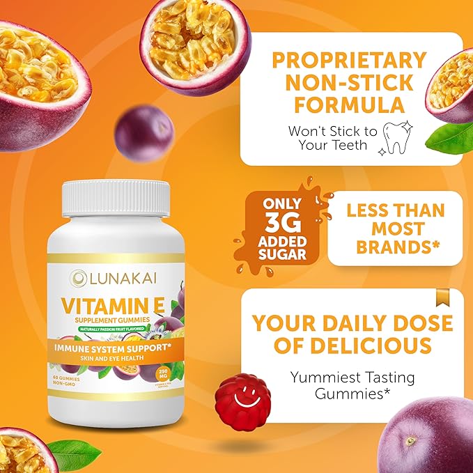 Vitamin E Gummies with Vitamin C 250mg (400IU) (400IU) Vit 12 Pack