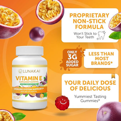 Vitamin E Gummies with Vitamin C 250mg (400IU) (400IU) Vit 12 Pack