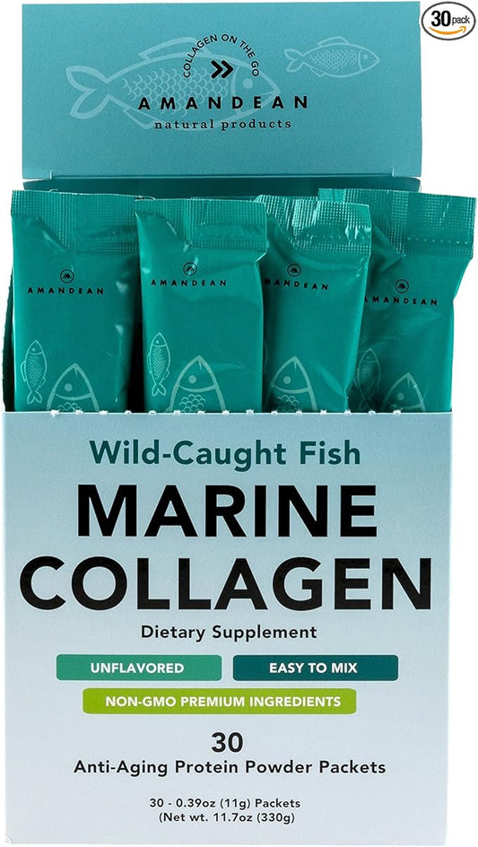 AMANDEAN Marine Collagen Peptides Powder Stick 30 Single