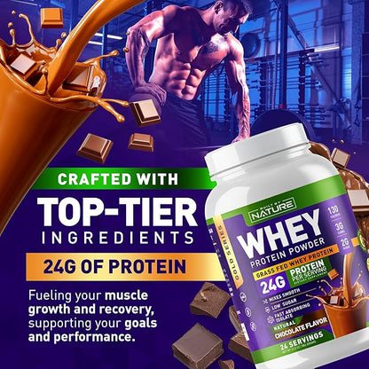 Whey Protein Powder 100% Pure 24g Protein, 24 Servings