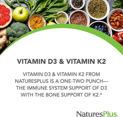 Nature's Plus - Vitamin D3 1000 IU/Vitamin K2 100 mcg, 90 vegetarian capsules