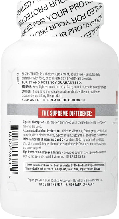 Supreme Daily Multivitamin with Vitamin A, B6, and B12 | 120ct Veggie
