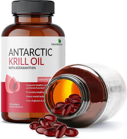 Futurebiotics Antarctic Krill Oil 1000mg Omega-3s EPA, 90 Softgels (45 Servings)