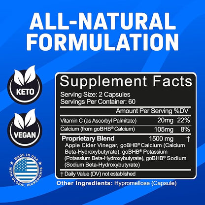 Herbtonics GLP-1 Weight Loss Supplement - Appetite Suppressant Apple Cider Vinegar Capsules - Weight Loss Pills for Women & Men - Fat Burner & Metabolism Support | 120 Keto ACV Capsules