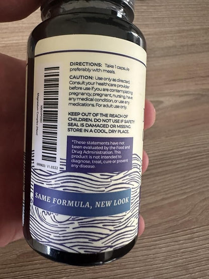 Magnesium Citrate Complex 500 MG for Calm, Relaxation, Constipation & Digestion Support | High Absorption Magnesium Supplement with Elemental Mag Oxide | Non-GMO, Soy-Free | 60 Ct (2 Month Supply)