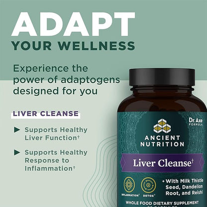 Liver Detox Supplement by Ancient Nutrition, 1300mg, Gluten 60 Count