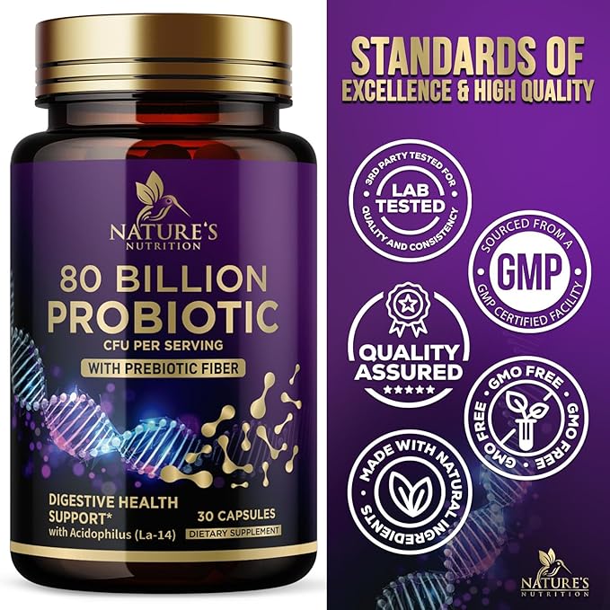 Probiotic Supplement 80 Billion CFU + 30 Capsules