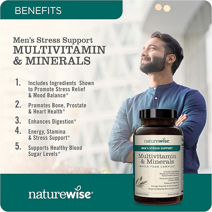 NatureWise Multivitamin for Men + Stress 60 Capsules[1-Month Capsules[1-Month Supply]