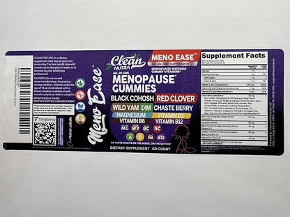 Menopause Supplement For Women Gummies with Black Cohosh, Wild Yam Magnesium, Red Clover For Menopause Relief Hormone Balance Night Sweats Mood Plus Bergamot, Vitamin D3, Vitamin B12, Vitamin B6 Clean