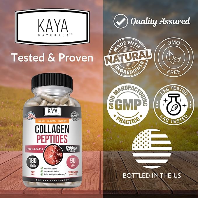 Kaya Naturals Collagen Complex, 180 Count (180 Capsules)