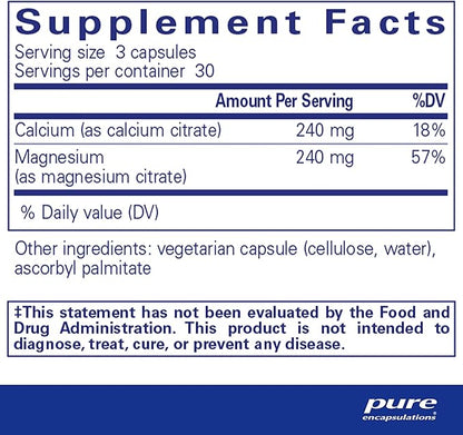 Pure Encapsulations Calcium Magnesium (Citrate) 240 g 240 g 90 Capsules