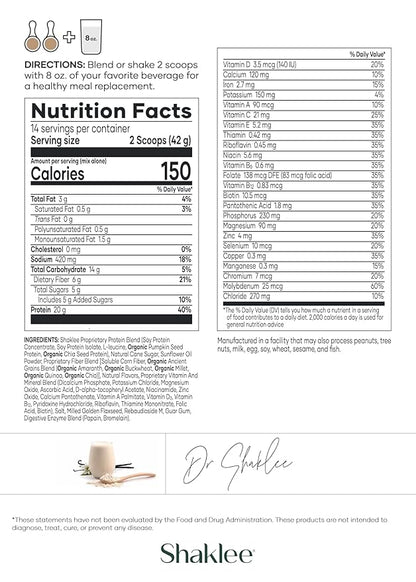 Shaklee Life Shake™ Soy Protein French Vanilla 20g Protein, 6g Fiber, 24 Vitamins 14 Servings