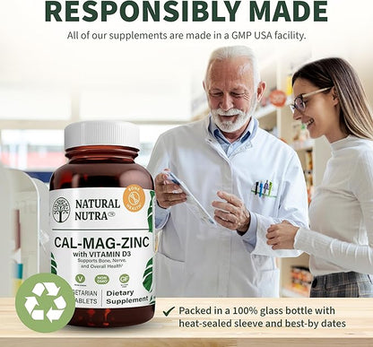 Natural Nutra Calcium Magnesium Zinc Supplement D3 for (100 Count)