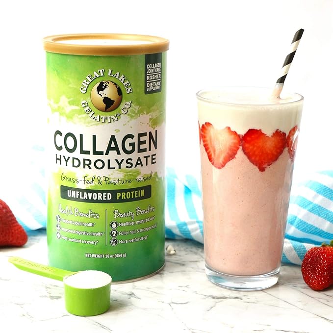 Great Lakes Wellness Collagen Peptides Powder 16oz - 4 Pack
