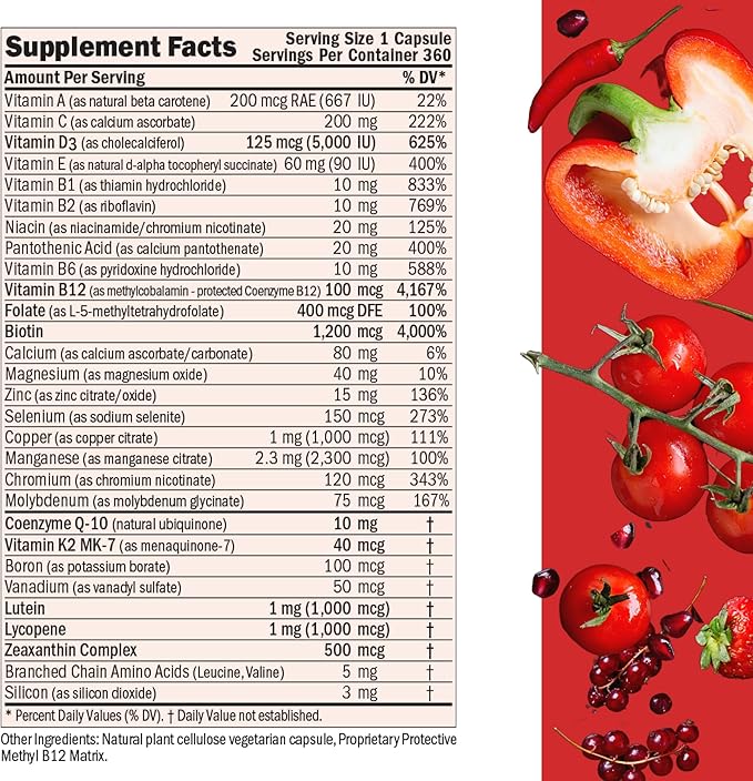 ANDREW LESSMAN Essential-1 Multivitamin 5000 IU D3 60 60 Small 100 mcg B12. CoQ10 CoQ10 Lutein