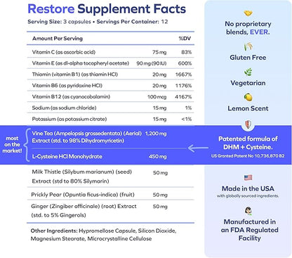 Cheers Liver Combo | Restore + Protect | Support Your Liver & Feel Better After Drinking | DHM, L-Cysteine, Milk Thistle, Prickly Pear, B-Vitamins | 24 Doses Restore, 60 Doses Protect | Supplements