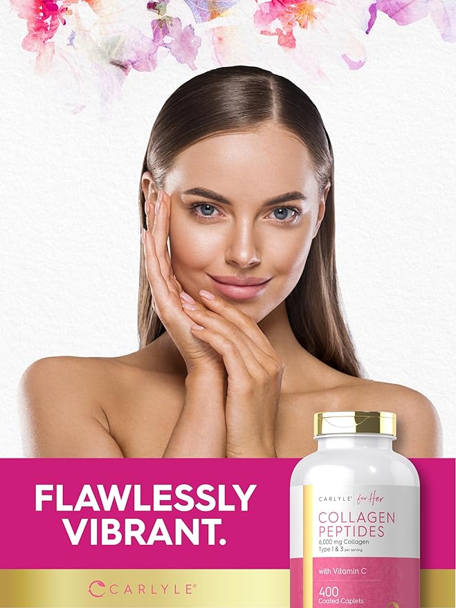 Carlyle Collagen Peptides 6000mg 400 Caplets 1 and 3 |
