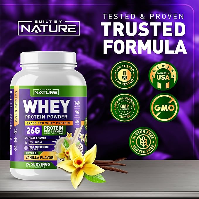 Whey Protein Powder 100% Pure 26g Protein, 24 Servings