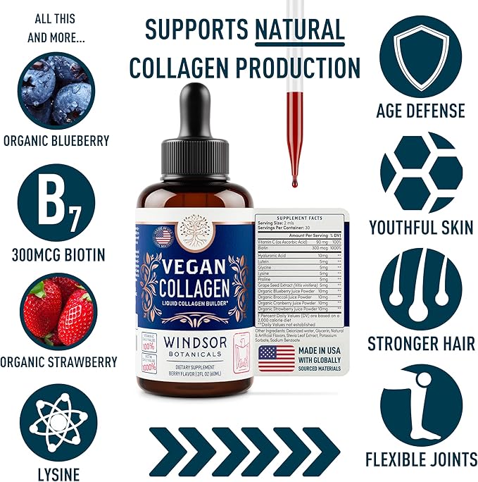 Vegan Collagen Builder Liquid Supplement 120ml, 60 60 Day