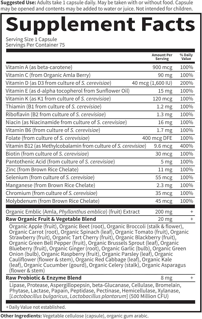 Garden of Life Multivitamin for Men, 75 Count