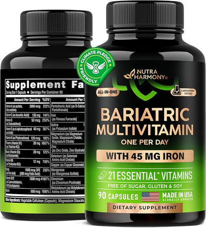 Bariatric Multivitamin - 45 mg Iron 21 Essential 90 Capsules