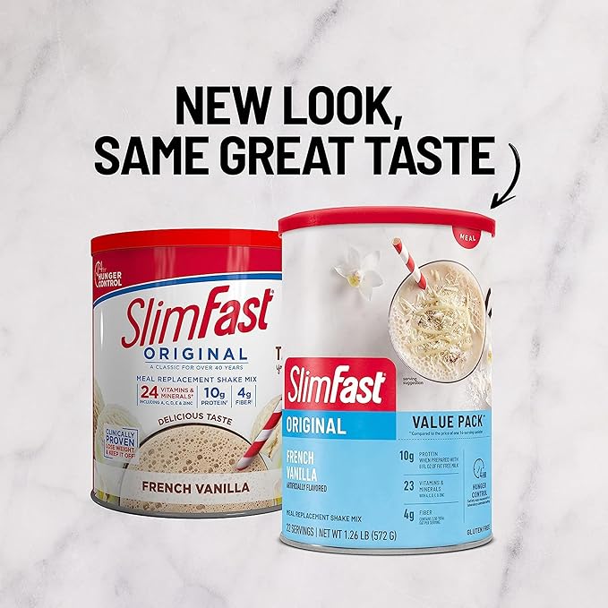 SlimFast Meal Replacement Powder, Original French 10g of 22 Servings