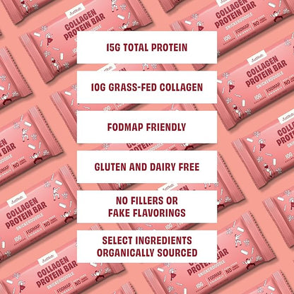 JustNosh Collagen Protein Bars, 10g Collagen, 15g Protein, Gluten Free, Dairy Free, FODMAP Friendly, Seed Oil Free Certified, Clean Ingredients | Snickerdoodle (12 Pack)