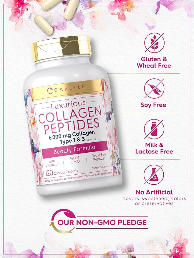 Carlyle Collagen with Vitamin C 6000mg | 120 Caplets 1 and 3 |