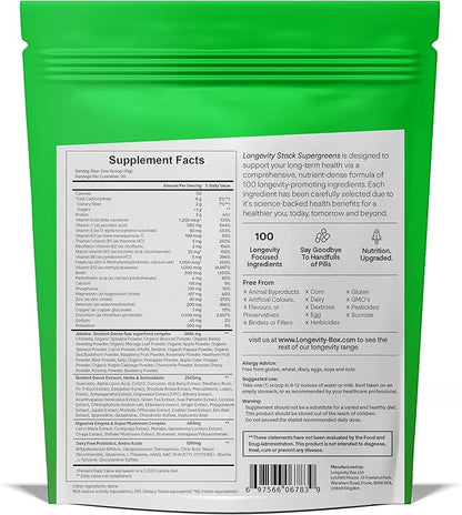 Ultimate 100 Ingredient Super Greens Powder | 300g 30 Servings of Superfoods Powder Vitamin & Mineral Rich Formula | Vegan & Vegetarian Friendly | Best Value