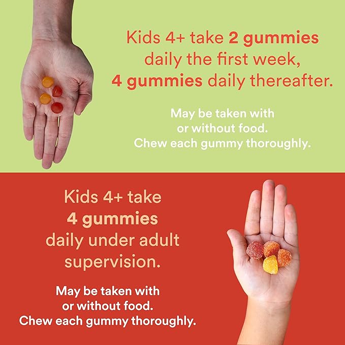 SmartyPants Kids Multivitamin Fiber Supplement Gummies 3 Fish D3, C, B12, B6, B6, Digestive (30 Day