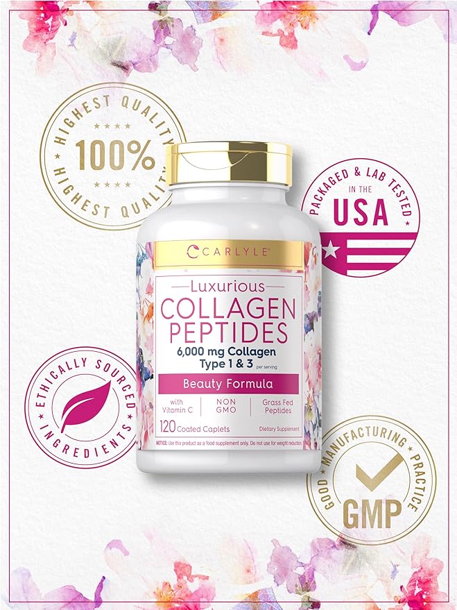 Carlyle Collagen with Vitamin C 6000mg | 120 Caplets 1 and 3 |