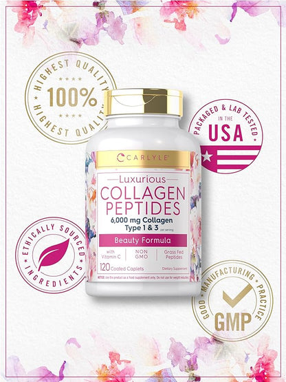 Carlyle Collagen with Vitamin C 6000mg | 120 Caplets 1 and 3 |