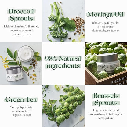 Farm Rx Super Greens Multivitamin (Vitamin A,B,C &E) Moisture Cream - Vegan Daily Face Cream to Revitalize and Nourish Your Skin (90ml/3.04 fl oz) Supporting the Skin Barrier Function for Healthy Looking Skin
