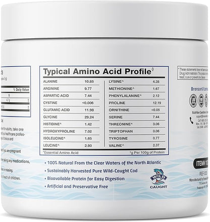 Bronson Marine Collagen Peptides Hydrolyzed Protein 100% Wild 150g (5.29oz) (5.29oz)
