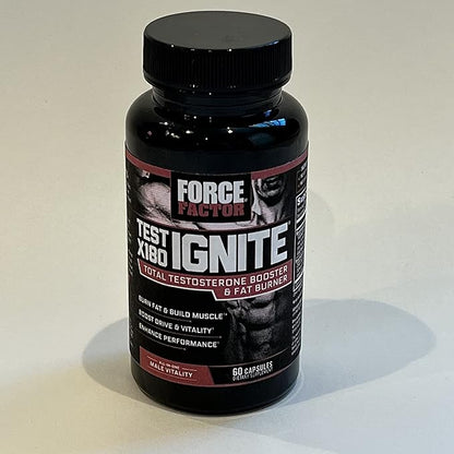 FORCE FACTOR Test X180 Ignite, Testosterone Booster & Fat Burner for Men, Testosterone Supplement to Burn Fat, Build Muscle, Increase Energy, and Boost Vitality and Performance, 60 Count (Pack of 2)