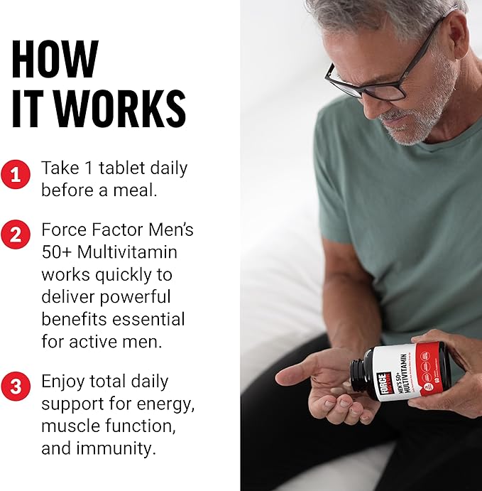Force Factor Men’s Multivitamin 50 Plus, 26 Vitamins 60 Tablets