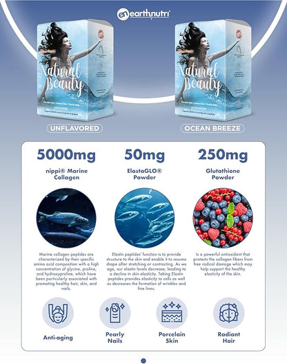 EarthNutri Natural Beauty Marine Collagen Peptides (30 Stick