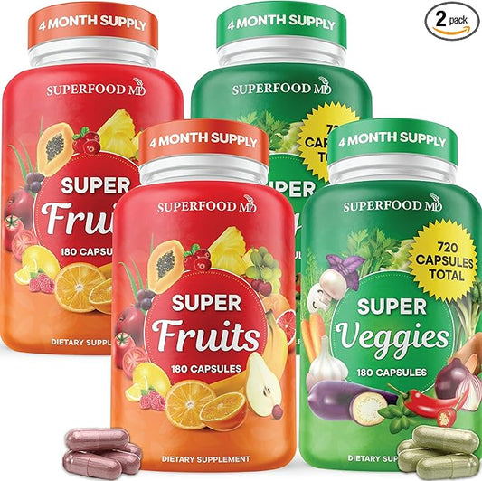 Superfood Fruit and Veggie Supplement 100% Whole (720 Count 4))