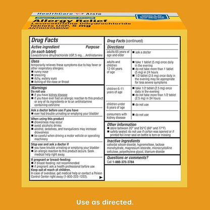 HealthCareAisle Allergy Relief 5 mg, 160 Tablets, 24-Hour Allergy 80 Count 2)